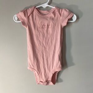 Carter's Pink Onesie with 'Love' Embroidered